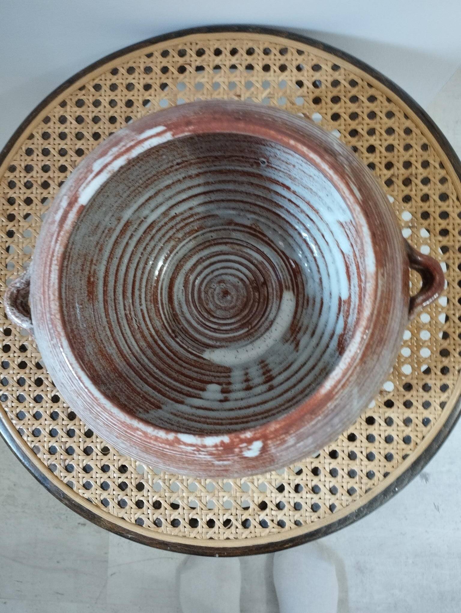 Soupière en grés vernissé en Biot - pièce de forme vintage