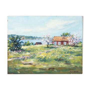 Swedish spring, oil on plate, 35 x 27cm