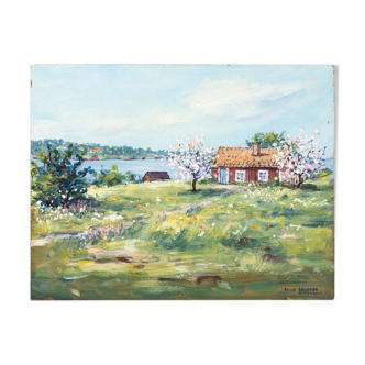 Swedish spring, oil on plate, 35 x 27cm