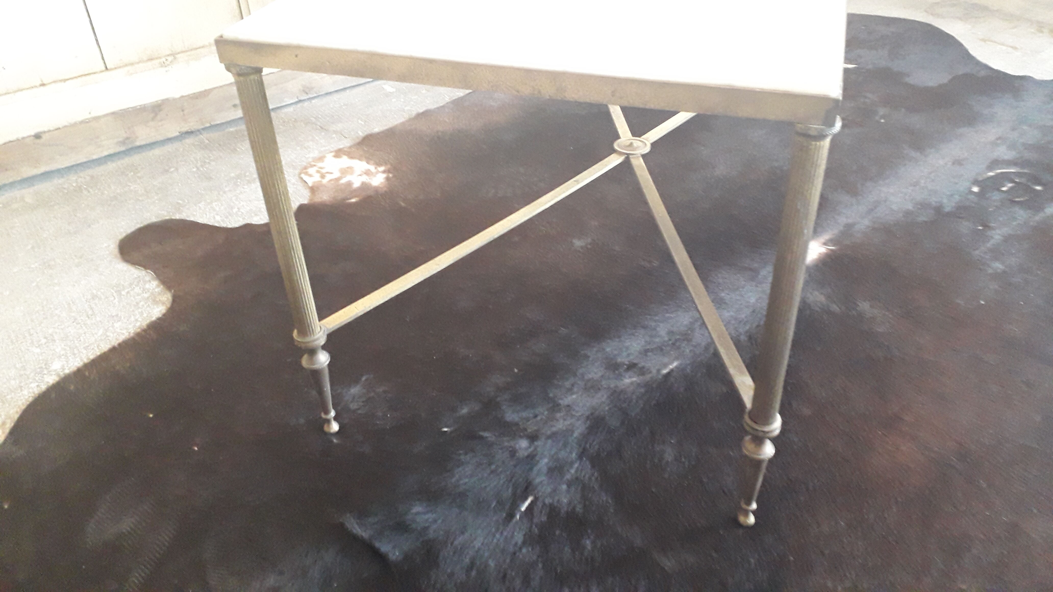 Coffee table marble and gilded metal