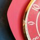 Vintage formica clock silent wall clock "FFR crimson red"