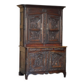 Antique Dutch carved placard, circa 1860.