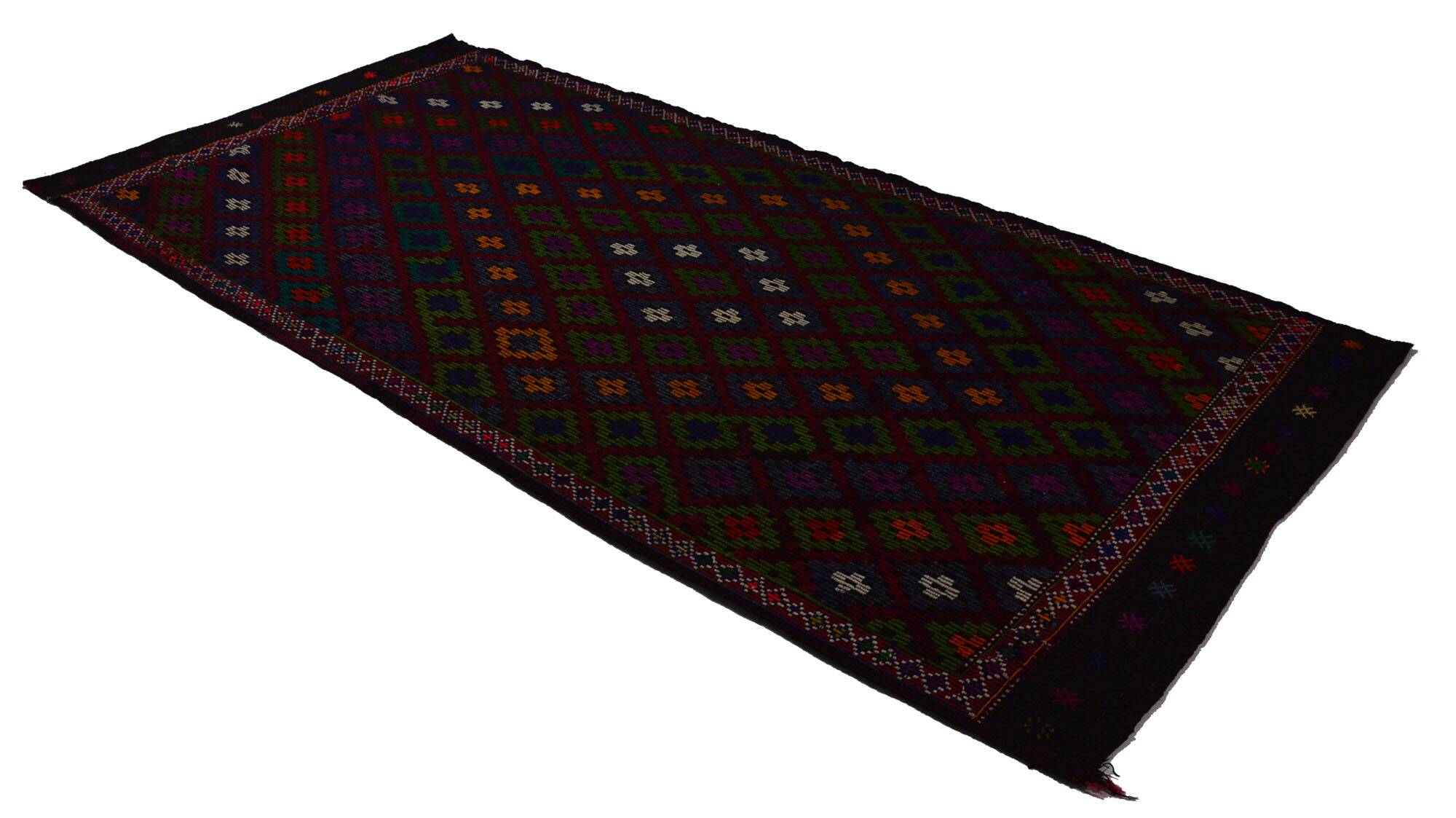 Area kilim rug ,vintage wool turkish handknotted kilim, 360 cmx 176 cm rug