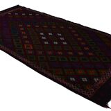 Area kilim rug ,vintage wool turkish handknotted kilim, 360 cmx 176 cm rug