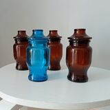 Set of 4 vintage jars 70s