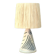 Lampe blanche et bleue en céramique, abat jour en raphia