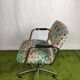 Vintage fabric desk and chrome stainless steel swivel on wheels