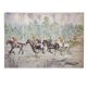 Acrílico sobre lienzo “Carrera de caballos”, León Lafourcade, ff. s. XIX