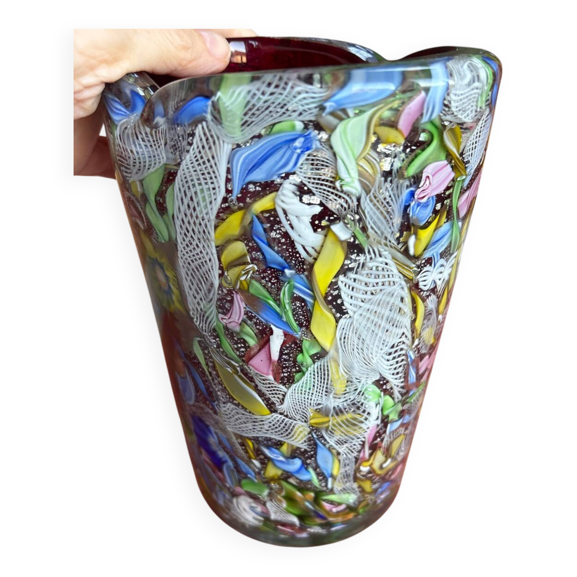 Murano glass vase "Byzantine" is from 1950.