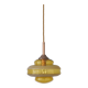 1 of 2 hand blown amber glass pendant lamp / redesign vintage hanging light