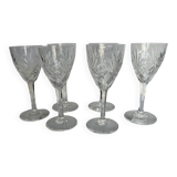 6 Saint Louis crystal red wine glasses