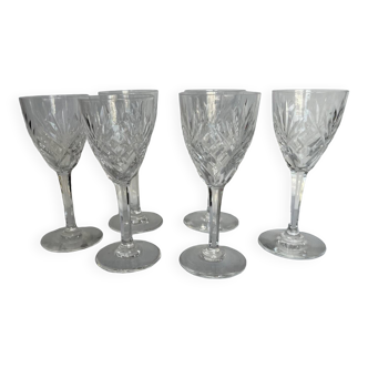 6 Saint Louis crystal red wine glasses