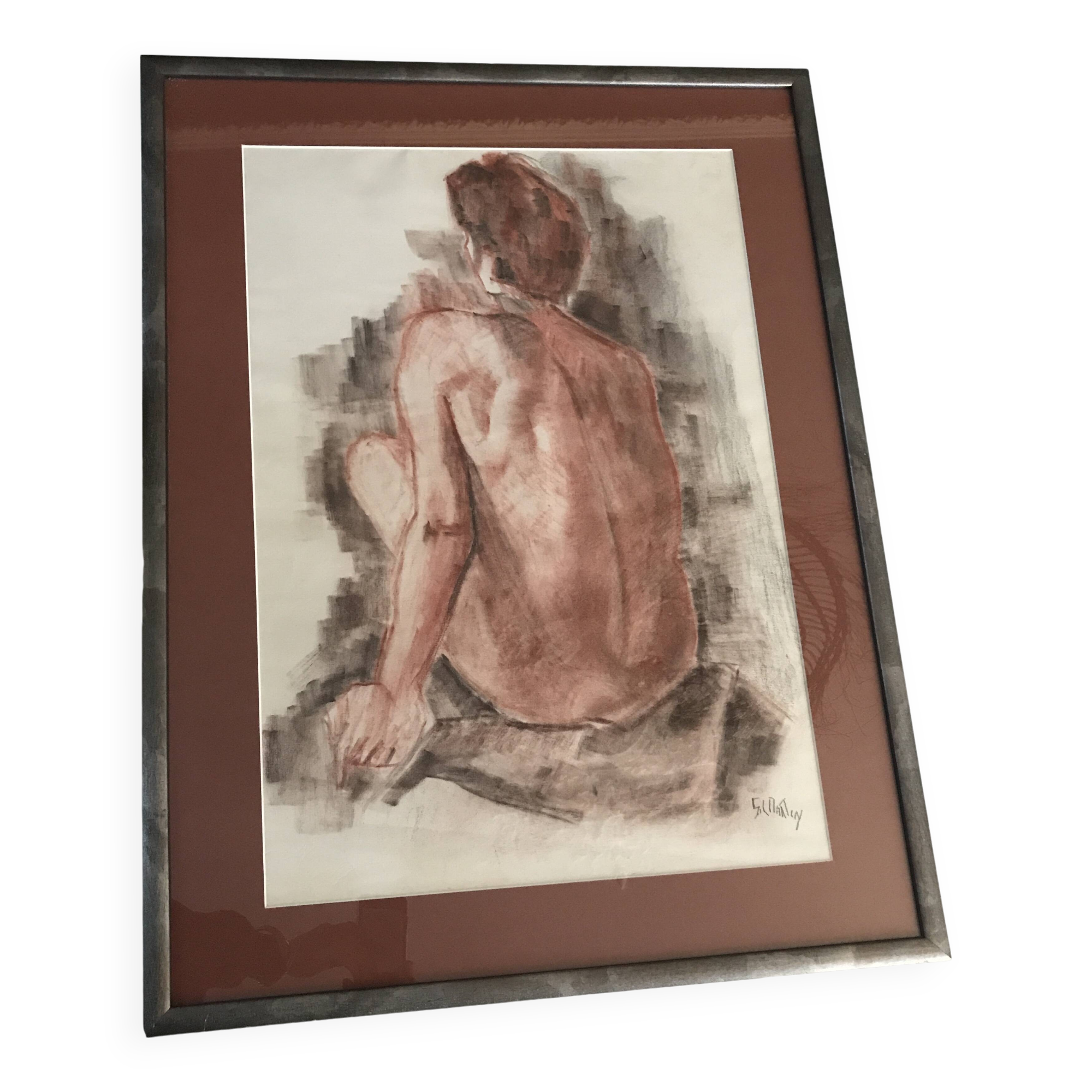 Charcoal drawing "Androgynous Nude"