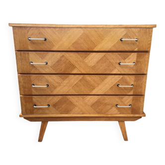 Vintage chest of drawers with compass feet