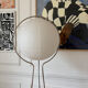 Chrome metal floor lamp and rice paper Vate for IKEA 1990
