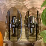 Stunning smoked glass wall sconces from the 1970s.