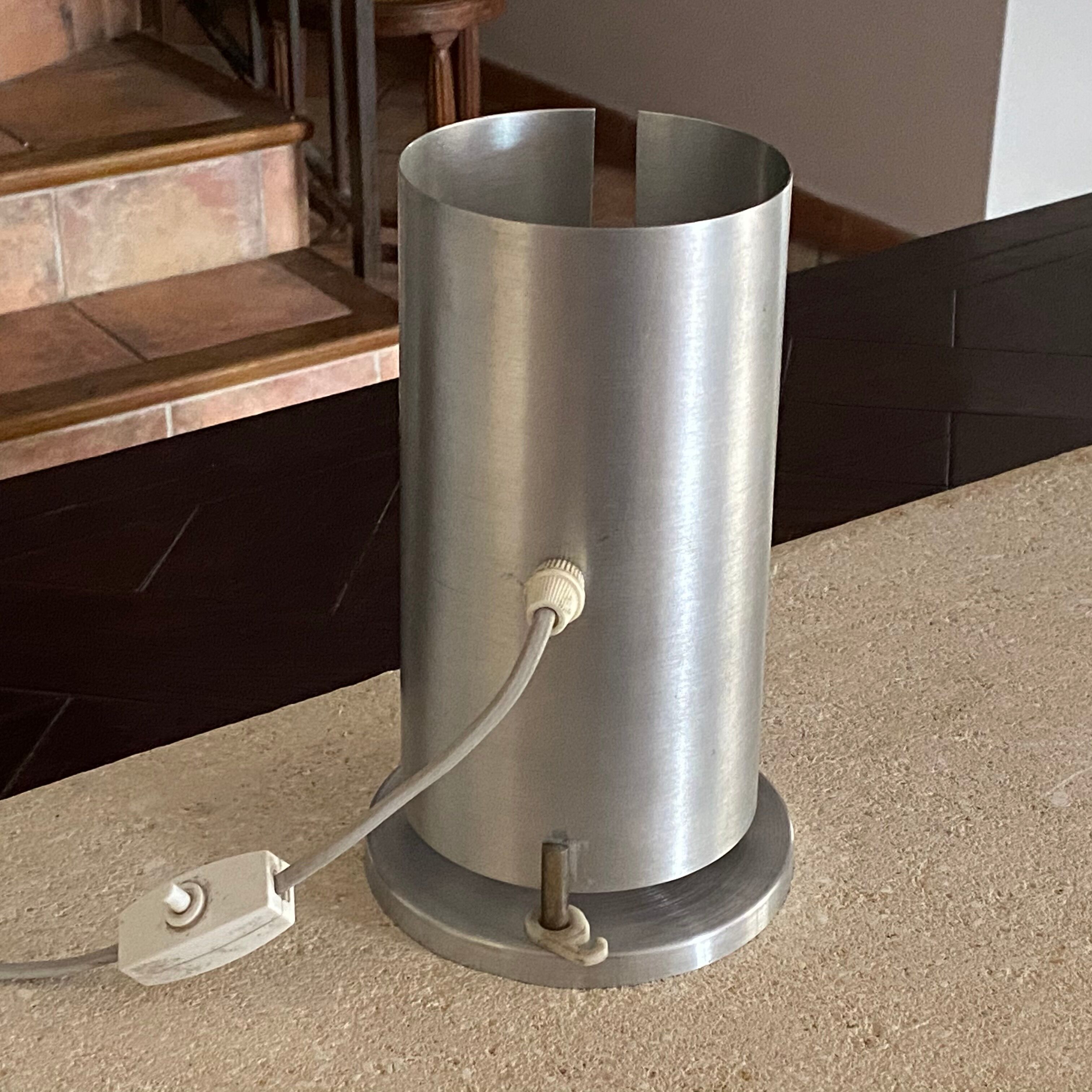 "Space age" lamp 1970 Curved aluminium.