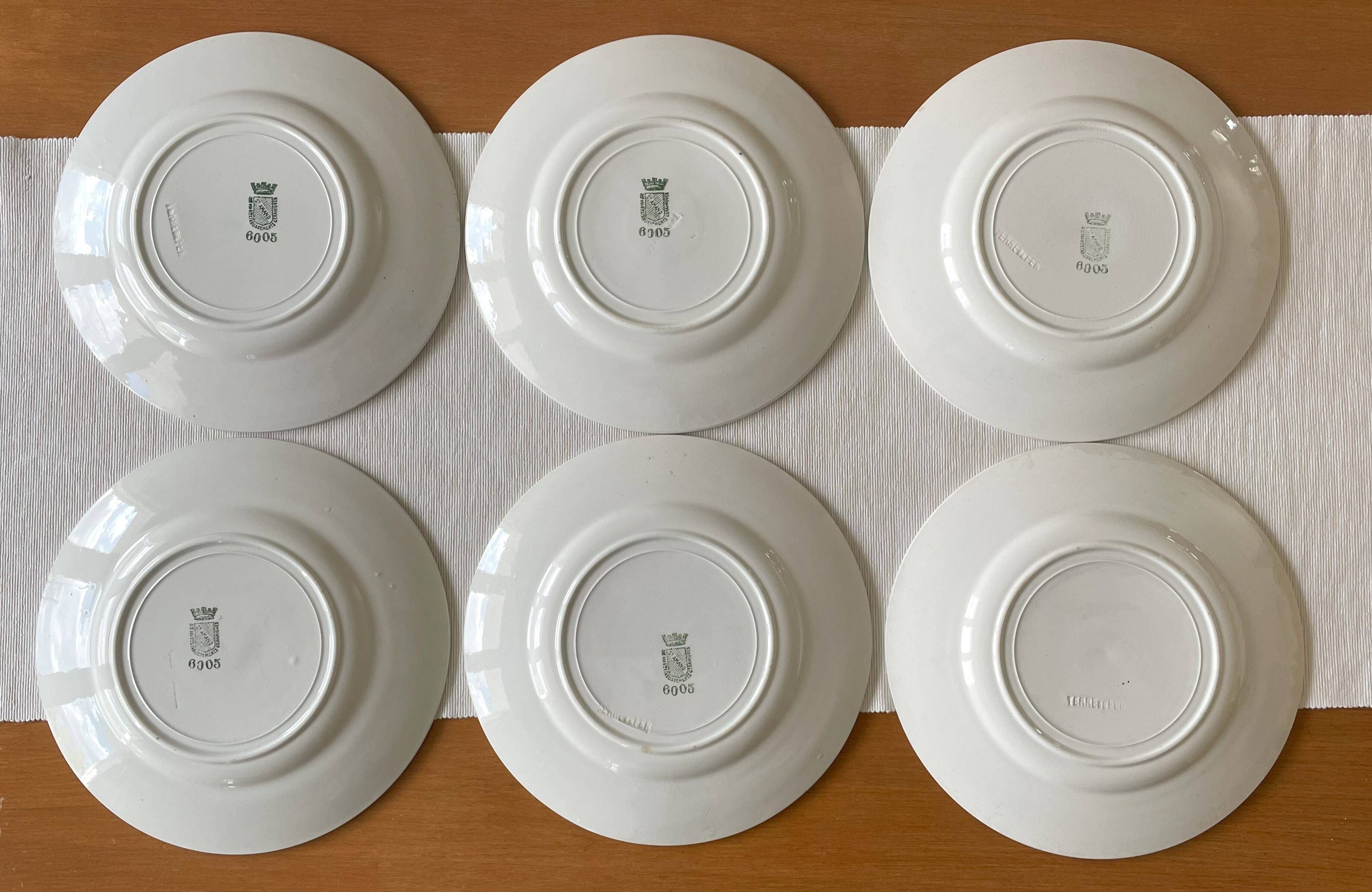 Antique flat earthenware plates from Saint-Amand (North)