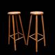 Pair of antique solid wood bar stools – rustic/bistro style