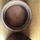 Round carved wooden box