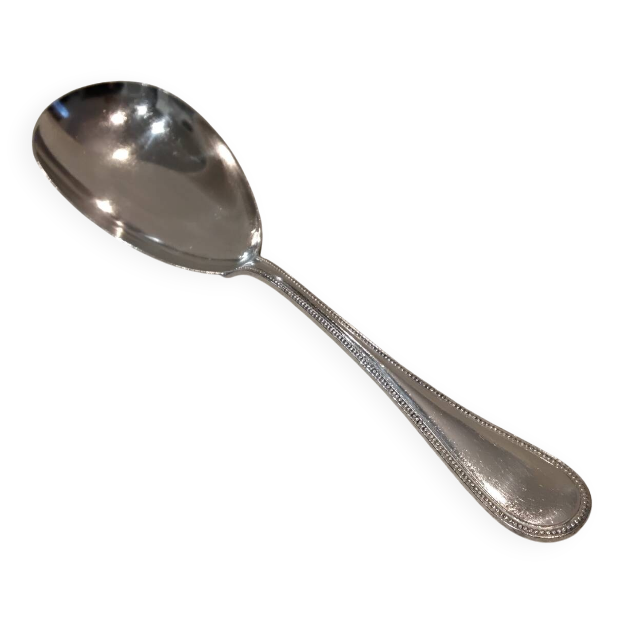 Silver-plated rice serving scoop by Christofle, "Pearls" pattern