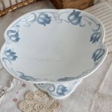 Large pedestal dish - Tircis model - Antique earthenware tableware set from Sarreguemines