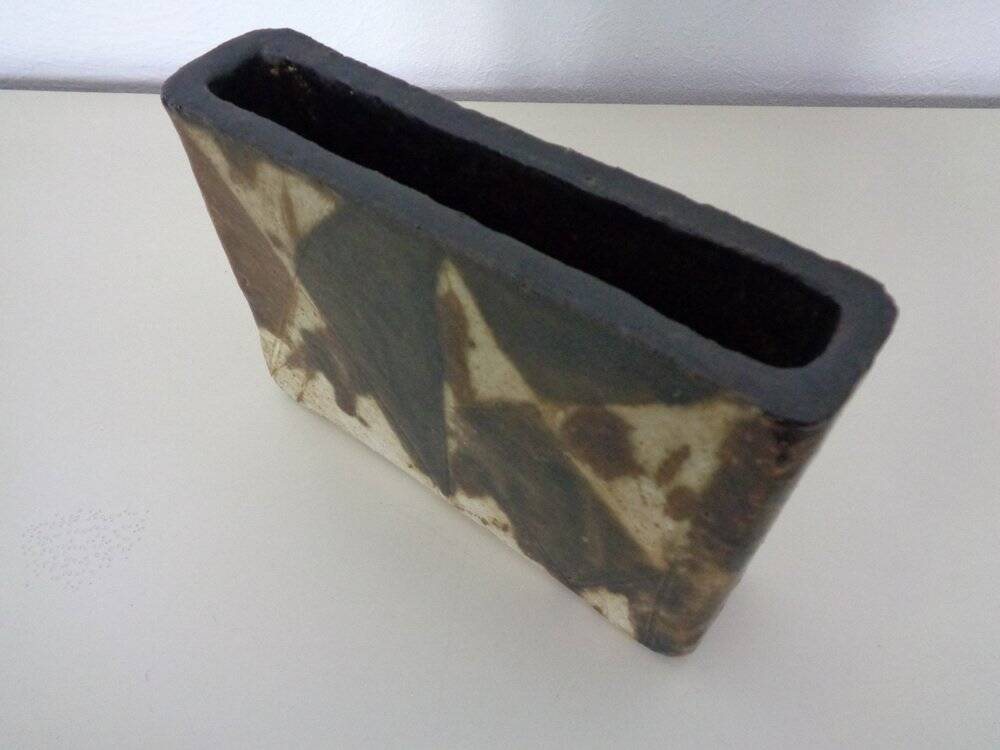 Vintage glazed studio ceramic vase by Trille Jørgensen, Denmark, 1970s.