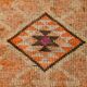 Rare Tapis Runner Vintage Anatolien, Tons Orange et Violet, Fait Main
