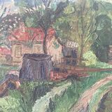 Country house landscape signed from 1963