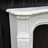 Louis XV style fireplace in Carrara marble circa 1980