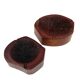Organic modern set of 2 wood ashtrays, France 1970s