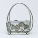 Postmodernist sugar bowl, silver-plated brass, glass, Poland, 1970s