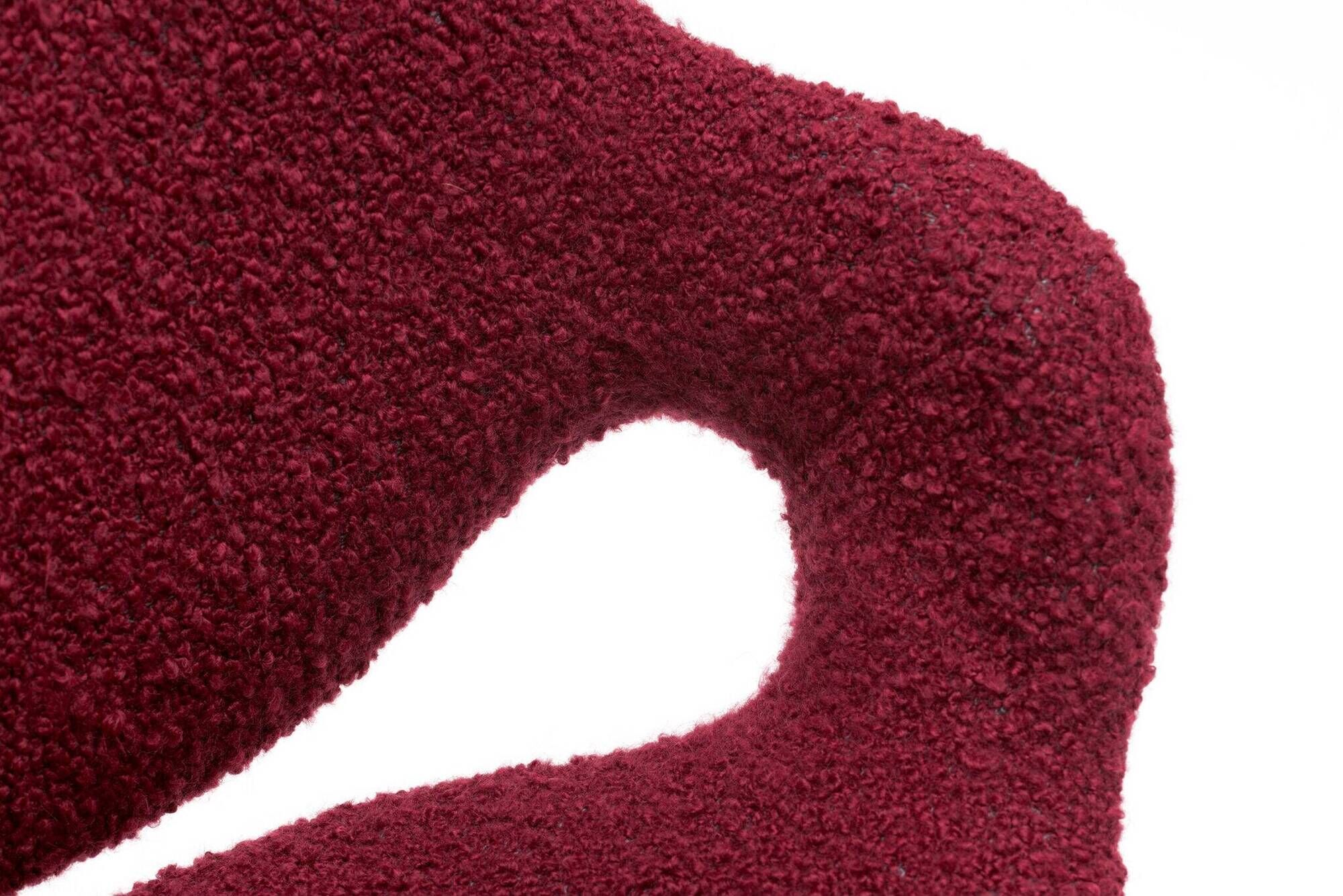 Ensemble de salle à manger sculptural "Scimitar" en bouclé bordeaux - Boris Tabacoff