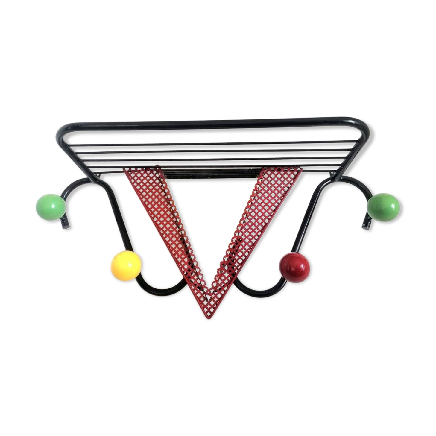 Vintage wall coat rack circa 1950