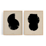 Framed set of two abstract giclee prints, 50x70