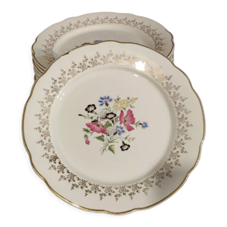 12 assiettes plates Digoin et Sarguemines Pampelune
