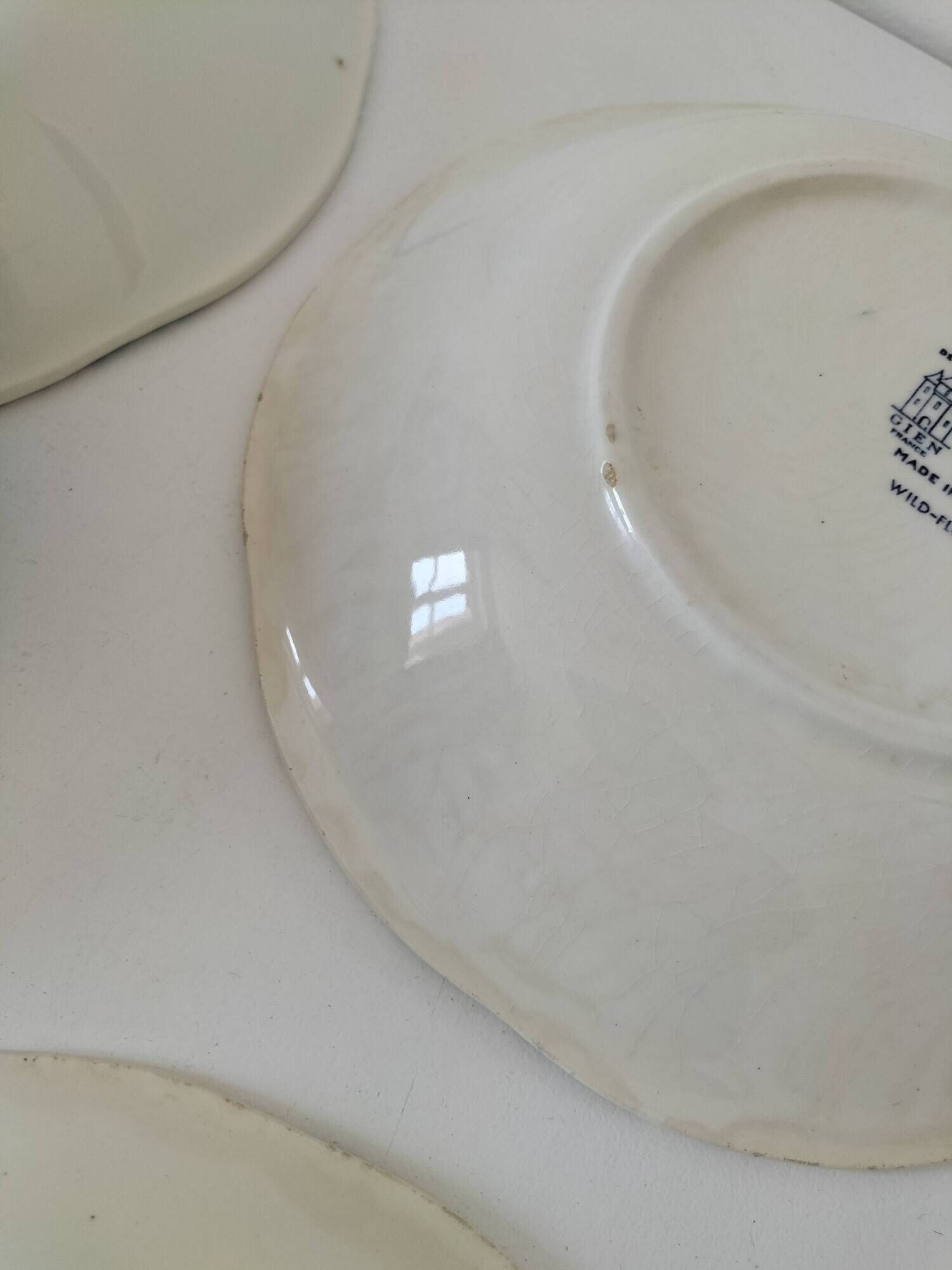 Set of 4 Gien and Enoch Wedgwood soup plates