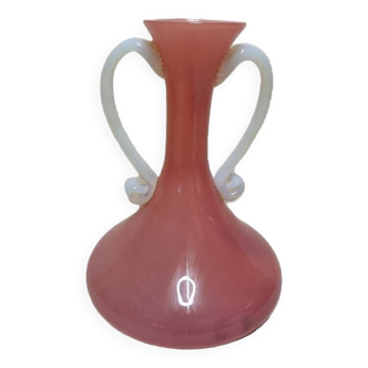 Vase Oreille Design en Verre de Murano Italie par Opalina di Vinci, Milieu du 20ème Siècle