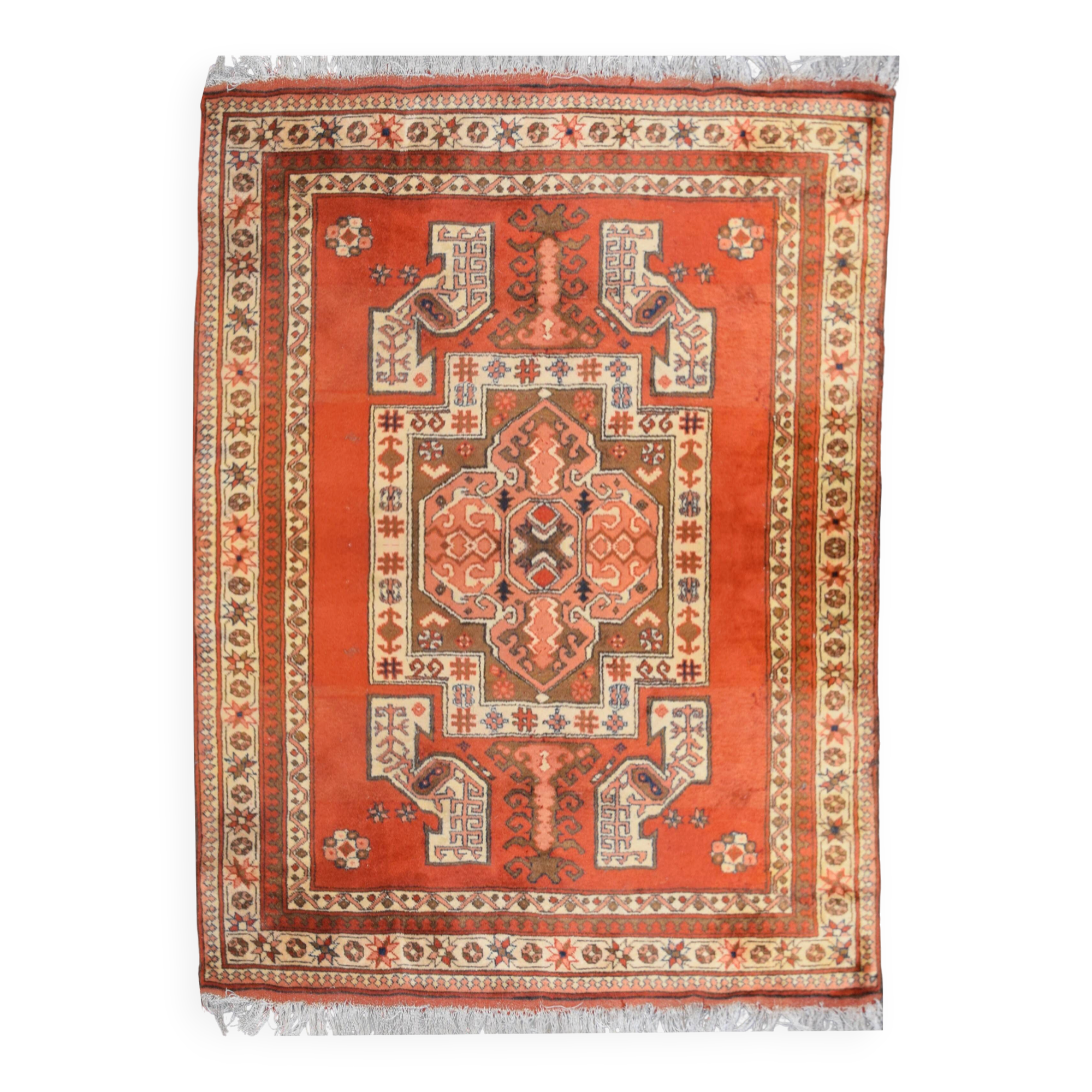 Tapis d'orient kazak afghan – noué main : 127 x 170 cm