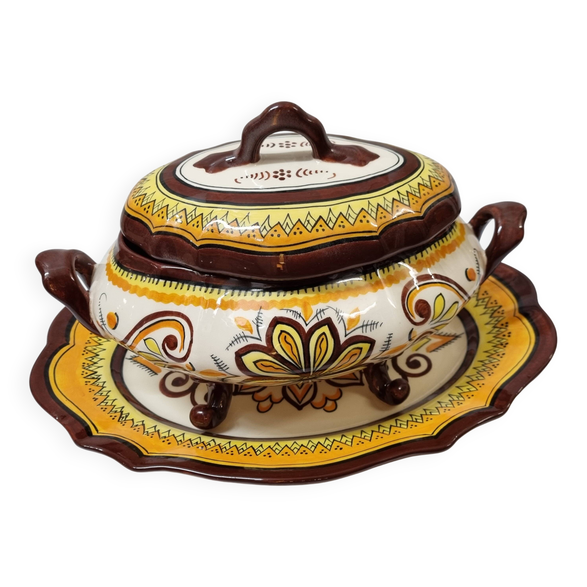 HB Henriot earthenware soup tureen, Quimper Brittany