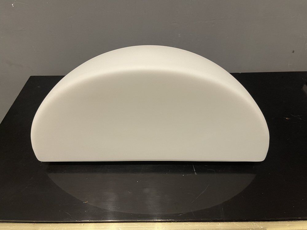 Large Opaline Glass White Sconces, 1980s, Set of 2