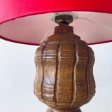 Carved wooden lamp
