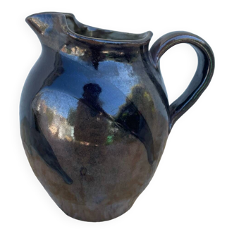 Small Brown Pitcher with Blue and Green Glaze