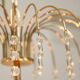 Vintage Italian Crystal and Golden Metal Chandelier, 80s