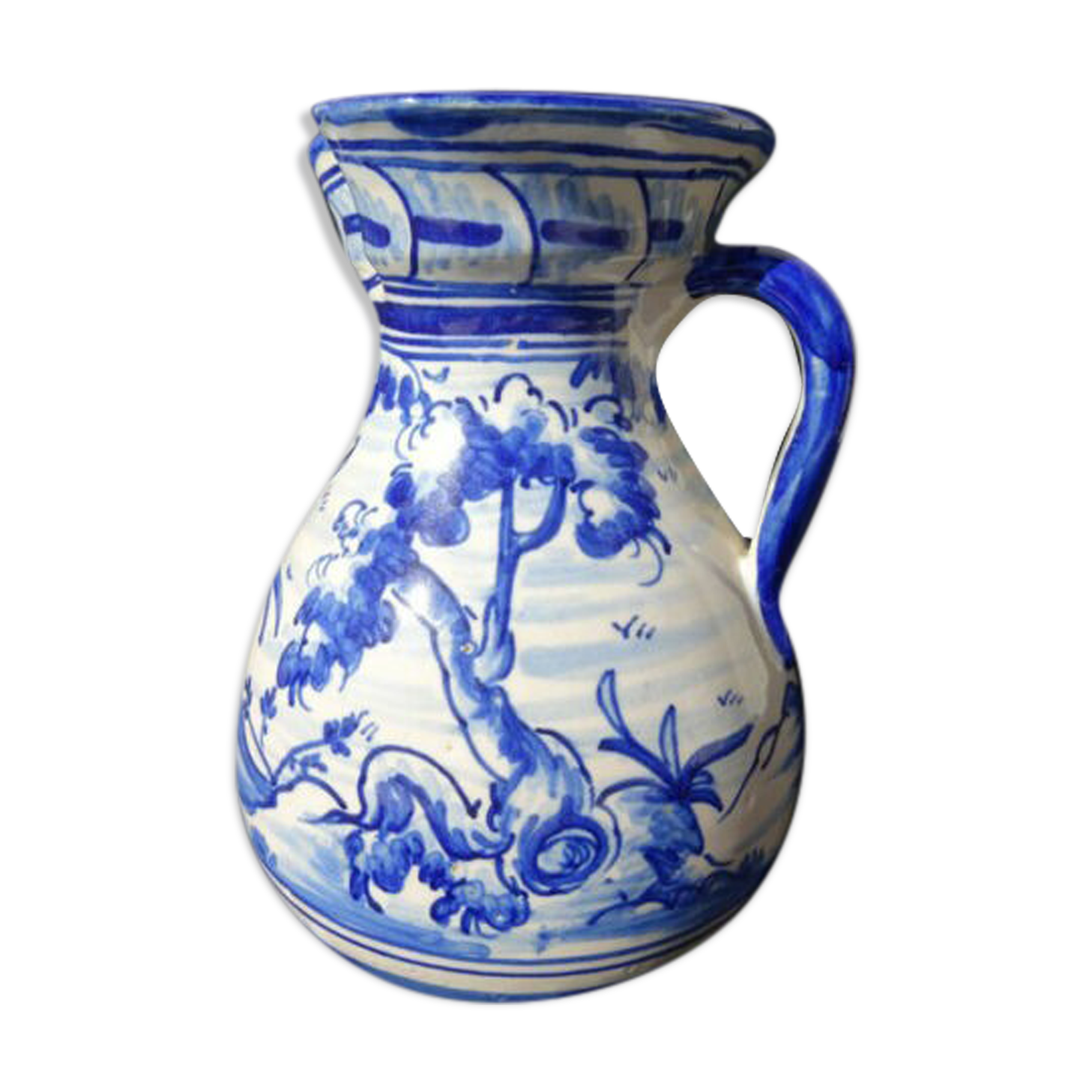 Talevera blue earthenware pitcher