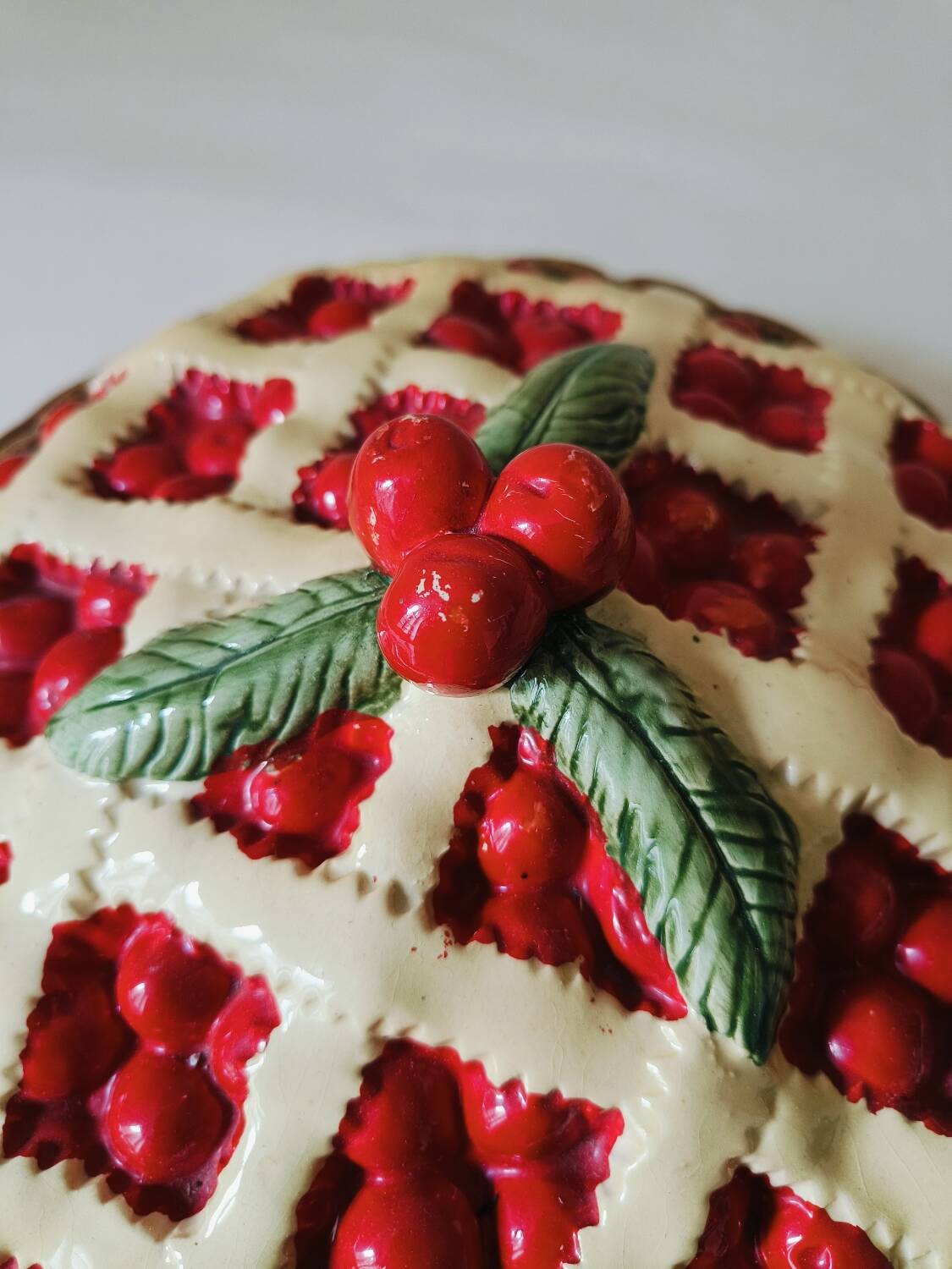 Cherry Pie Barbotine Tart Dish