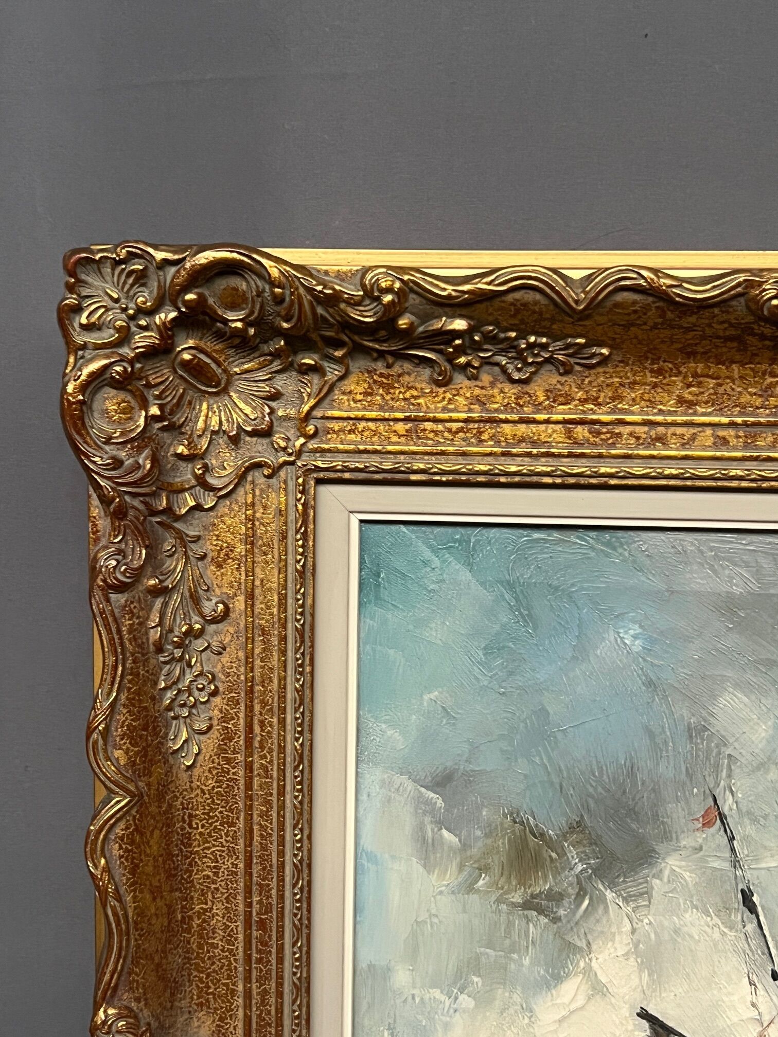 J.J. Coulon. "Marine Landscape." Oil on canvas.