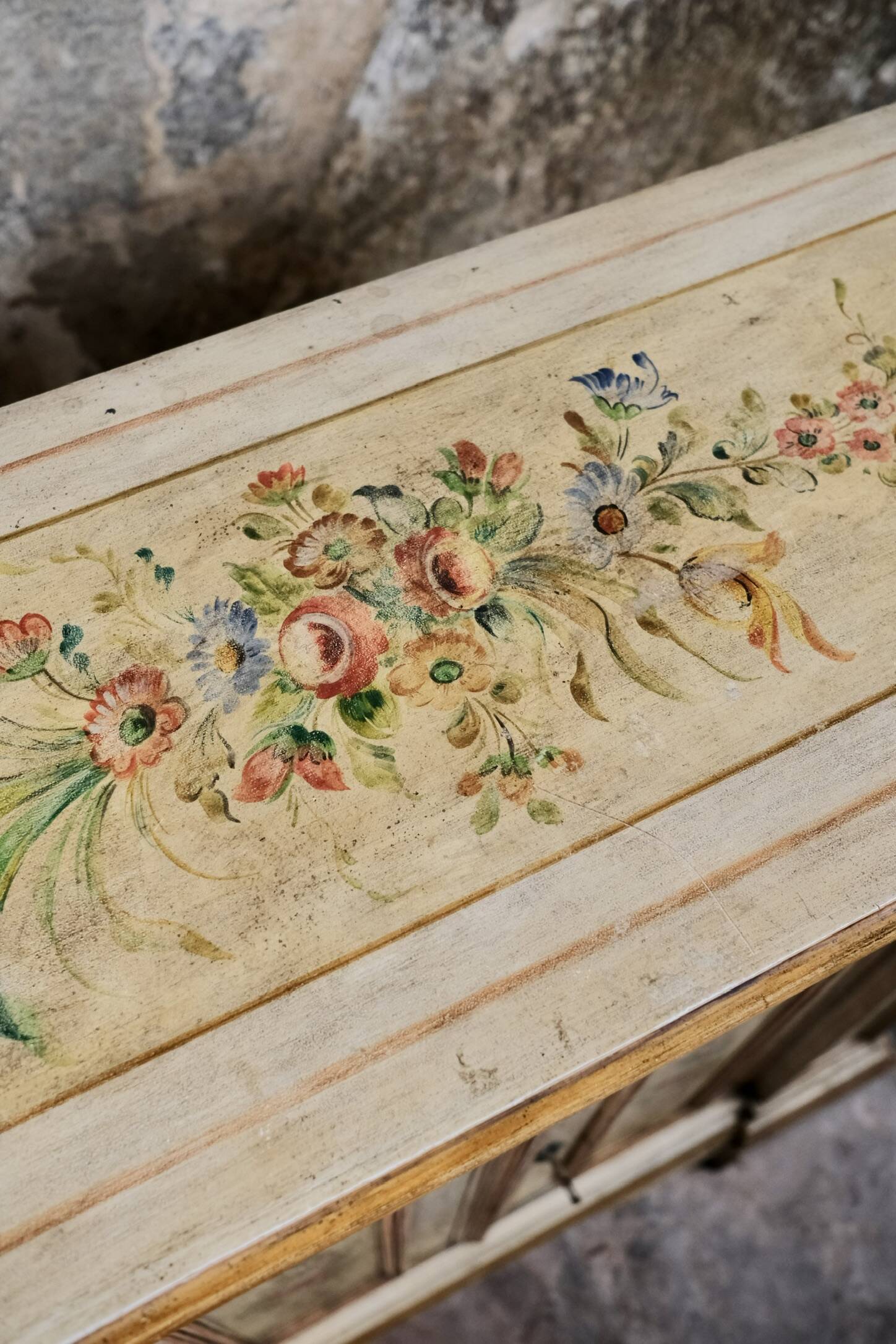 Hand-painted Venetian-style sideboard, mid-20th century