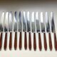 Old box 12 knives Art Deco Bakelite and chromed metal Apollonox