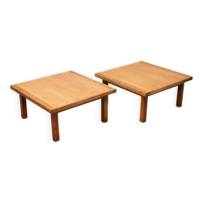 Tables basses en bois d'érable des années 1930 en Hollande